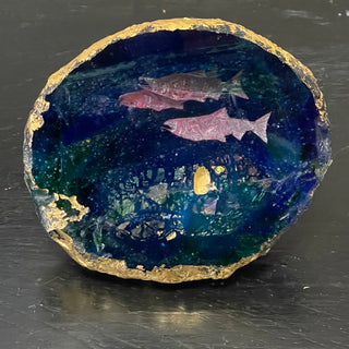 Christopher Smith -  Glass Salmon Egg (D) -  - Glass Art - McMillan Arts Centre & MAC Box Office