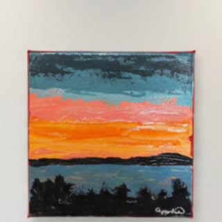 Evelyn Applin - Acrylic Painting -"Darkness Comes" 6" x 6" -  - Acrylic - McMillan Arts Centre & MAC Box Office
