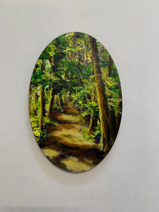 Margery Blom -Mini Oil Painting - Heritage Forest- Oval 3.5x5.5" -  - Painting - McMillan Arts Centre & MAC Box Office