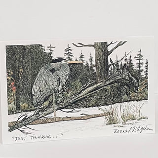 Donna D'Aquino - Card -"Just Thinking" oversized card 8.5" x 5.5" -  - Card - McMillan Arts Centre & MAC Box Office