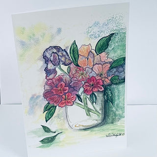 Donna D'Aquino - Card - "Floral Jar" oversized card  5.5" x 8.5" -  - Card - McMillan Arts Centre & MAC Box Office