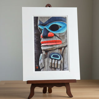 Gerald Fuller - Print - "Chief's Pole" 11" x 14" on foam core board -  - Indigenous Art - McMillan Arts Centre & MAC Box Office