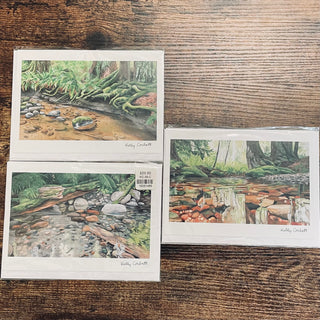 Kelly Corbett - Card - Set of three: "Satiate", "Creekside", "Reciprocal" -  - Card - McMillan Arts Centre & MAC Box Office