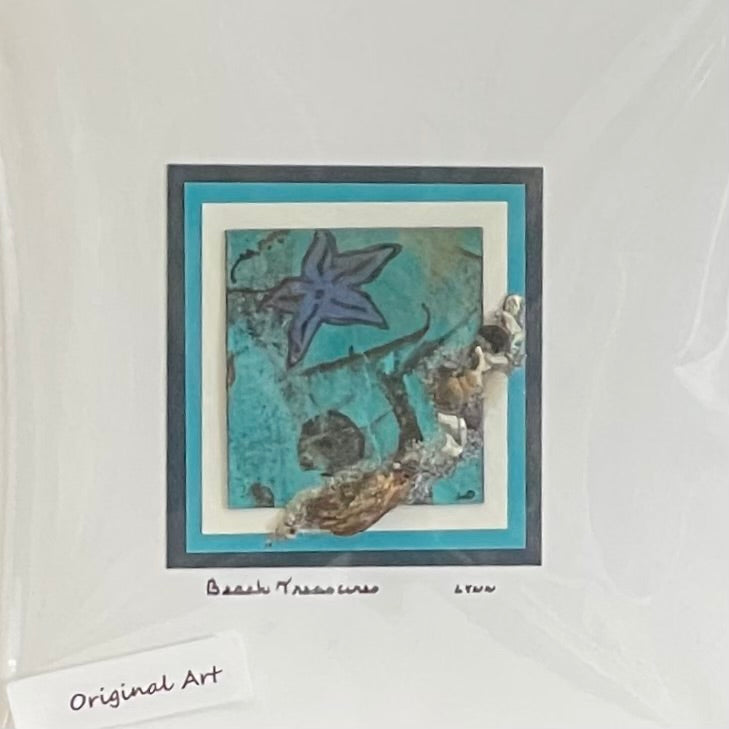 Lynn Orriss - Card - Original alchohol ink painting with drift wood -"Beach Treasures" -  - Card - McMillan Arts Centre & MAC Box Office