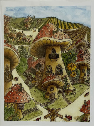 Kathryn Ellis Collins - Card - Mushroom Village with vineyard -  - Card - McMillan Arts Centre & MAC Box Office