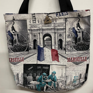 Ani Macgillivary - Tote - Tote - French cities - 18"long  x 18.5"wide x  4"deep -  - Textile - McMillan Arts Centre & MAC Box Office