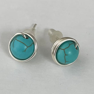 Cheryl Trulove - Large Stud Earrings - Howlite, turquoise -  - Jewellery - McMillan Arts Centre & MAC Box Office
