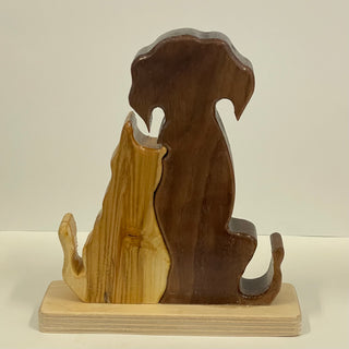 Ron Acton - Wood - Cat & Dog Buddies -  - Wood Art - McMillan Arts Centre & MAC Box Office