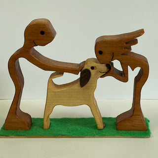 Ron Acton - Wood - Boy & Girl with their dog -  - Wood Art - McMillan Arts Centre & MAC Box Office