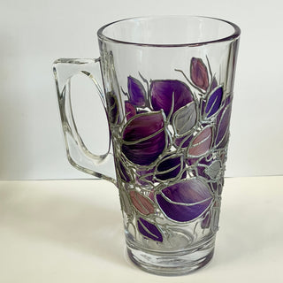 Lori Schiersmann - Latte Mug (tall) - Mauve & Silver - 11 oz. -  - Glass Art - McMillan Arts Centre & MAC Box Office
