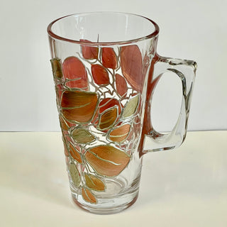Lori Schiersmann - Latte Mug (tall) - Peach & Silver - 11 oz. -  - Glass Art - McMillan Arts Centre & MAC Box Office