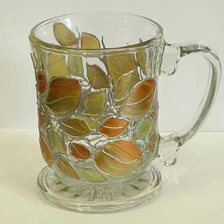 Lori Schiersmann - Pedestal Mug - Yellow/Copper/Silver -  - Glass Art - McMillan Arts Centre & MAC Box Office