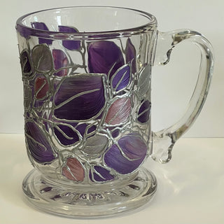Lori Schiersmann - Pedestal Mug - Purple & Silver -  - Glass Art - McMillan Arts Centre & MAC Box Office