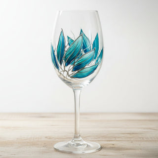 Lori Schiersmann - Wine Glass - Turquoise & Silver -  - Glass Art - McMillan Arts Centre & MAC Box Office