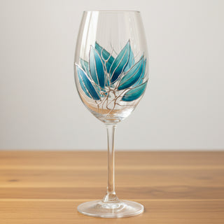 Lori Schiersmann - Wine Glass - Turquoise & Silver -  - Glass Art - McMillan Arts Centre & MAC Box Office