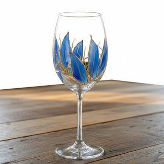 Lori Schiersmann - Wine Glass - Blue & Silver -  - Glass Art - McMillan Arts Centre & MAC Box Office