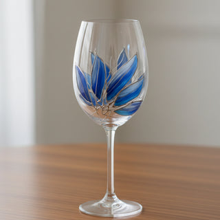 Lori Schiersmann - Wine Glass - Blue & Silver -  - Glass Art - McMillan Arts Centre & MAC Box Office