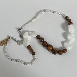 Blanka Natale -Necklace - Wood, Porcelain & Howlite