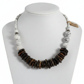 Blanka Natale - Necklace - Petrified Wood & Howlite