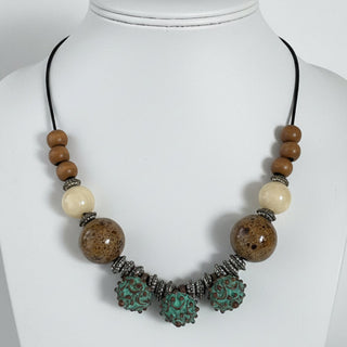 Blanka Natale -Necklace- Croatia, Ceramic, Topaz & Wood