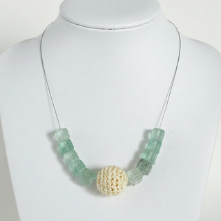 Blanka Natale -Necklace - Flourite & crochet ball