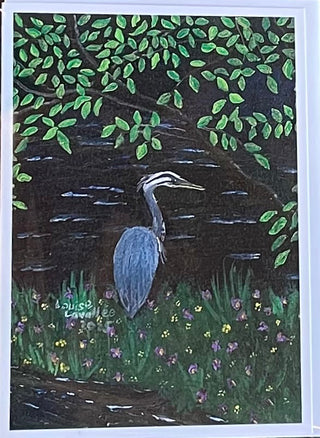 Louise Lavallee - Card - Hunting Heron