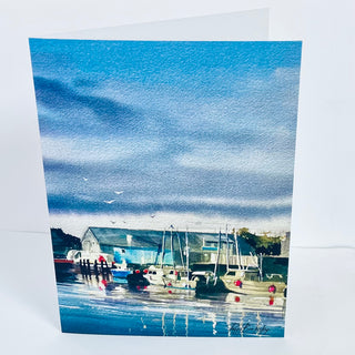 Peggy Burkosky - Card - Trawlers at Processing Plant