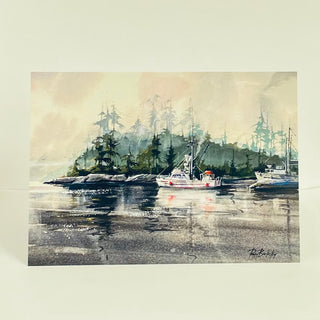 Peggy Burkosky - Card - Two Trawlers Moored at Point
