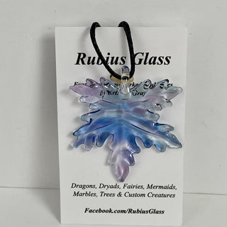 Rubius Glass - Jewellery - Maple Leaf Pendant - Mauve/Blue glass