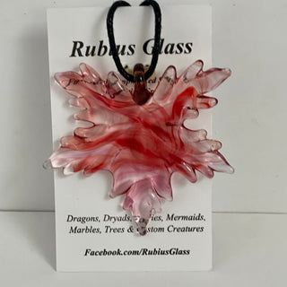 Rubius Glass - Jewellery - Maple Leaf Pendant - Red glass