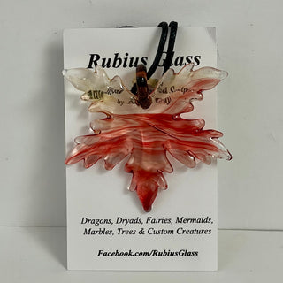 Rubius Glass - Jewellery - Maple Leaf Pendant - Red/Yellow glass