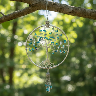 Dee Amendt - Suncatcher - Tree of Life  - 4" diameter, 9" hanging length