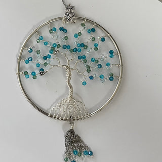 Dee Amendt - Suncatcher - Tree of Life  - 4" diameter, 9" hanging length