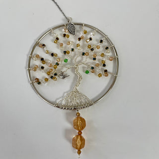 Dee Amendt - Suncatcher - Tree of Life  - 4" diameter, 9" hanging length