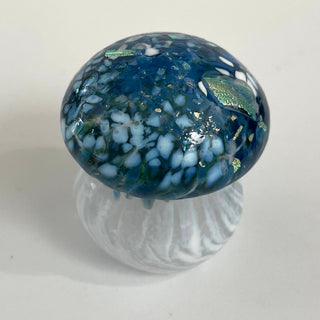 Cinderellas Glass - Mushroom - Blue with white & silver - Large