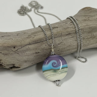 Garry White (Glass in Motion) - Necklace - Lampwork pendant - Circle - 20" chain