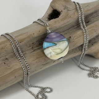 Garry White (Glass in Motion) - Necklace - Lampwork pendant - Circle - 20" chain