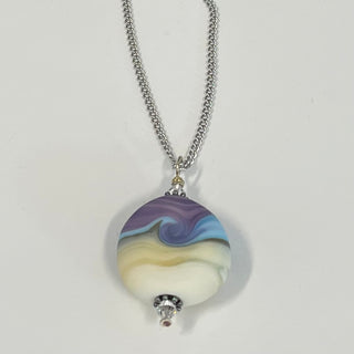 Garry White (Glass in Motion) - Necklace - Lampwork pendant - Circle - 20" chain
