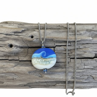 Garry White (Glass in Motion) - Necklace - Lampwork pendant - Circle - 20" chain
