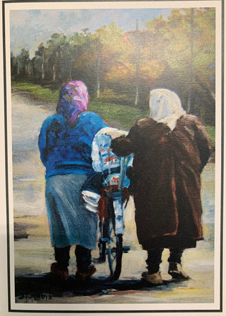 Fay St. Marie - Card -"Two Babushka Women with Bike" (Copy) -  - Card - McMillan Arts Centre & MAC Box Office
