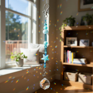 Lynn Northwood - Glass - Suncatcher -  Turquoise with sea star