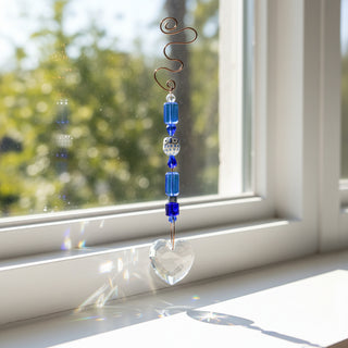 Lynn Northwood - Glass - Suncatcher -  Blue with Owl