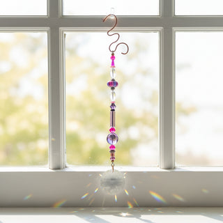 Lynn Northwood - Glass - Suncatcher -  Pink & Black