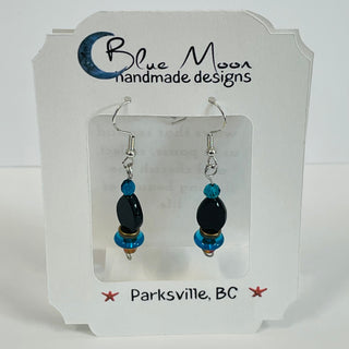 Lynn Northwood - Earrings -Black with Turquoise