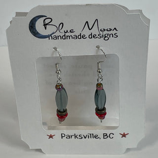 Lynn Northwood - Earrings - Grey with Red & Copper
