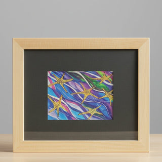 Teresa Healy - Card - Starfish, matted & framed - 5.5" x 4.5"