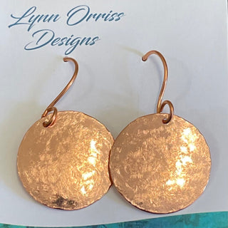 Lynn Orriss - Earrings - Circle - Hammered Copper