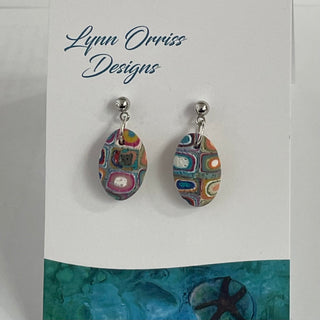 Lynn Orriss - Earrings - Grey - Oval - Multi