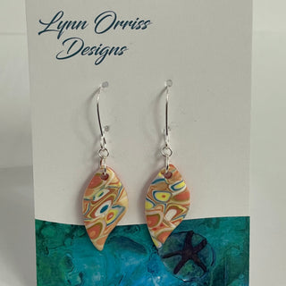 Lynn Orriss - Earrings - Teardrop - Orange multi