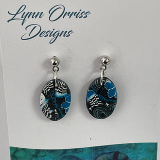 Lynn Orriss - Earrings - Stud - Small blue oval -  - Jewellery - McMillan Arts Centre & MAC Box Office